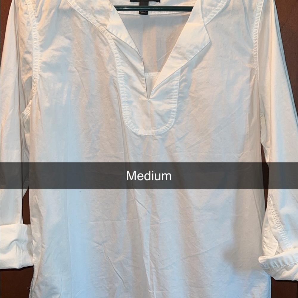 J. Crew White Puff Sleeve Tunic